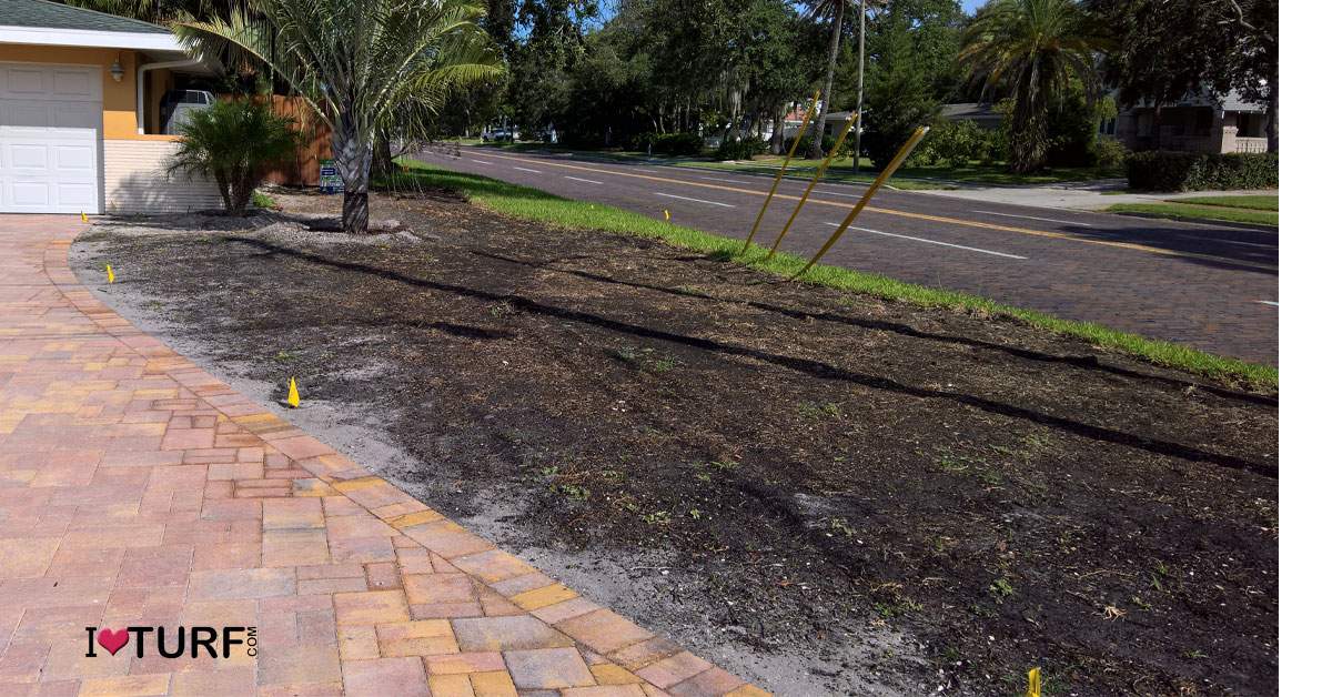 A lawn stripped of old sod and ready for new sod